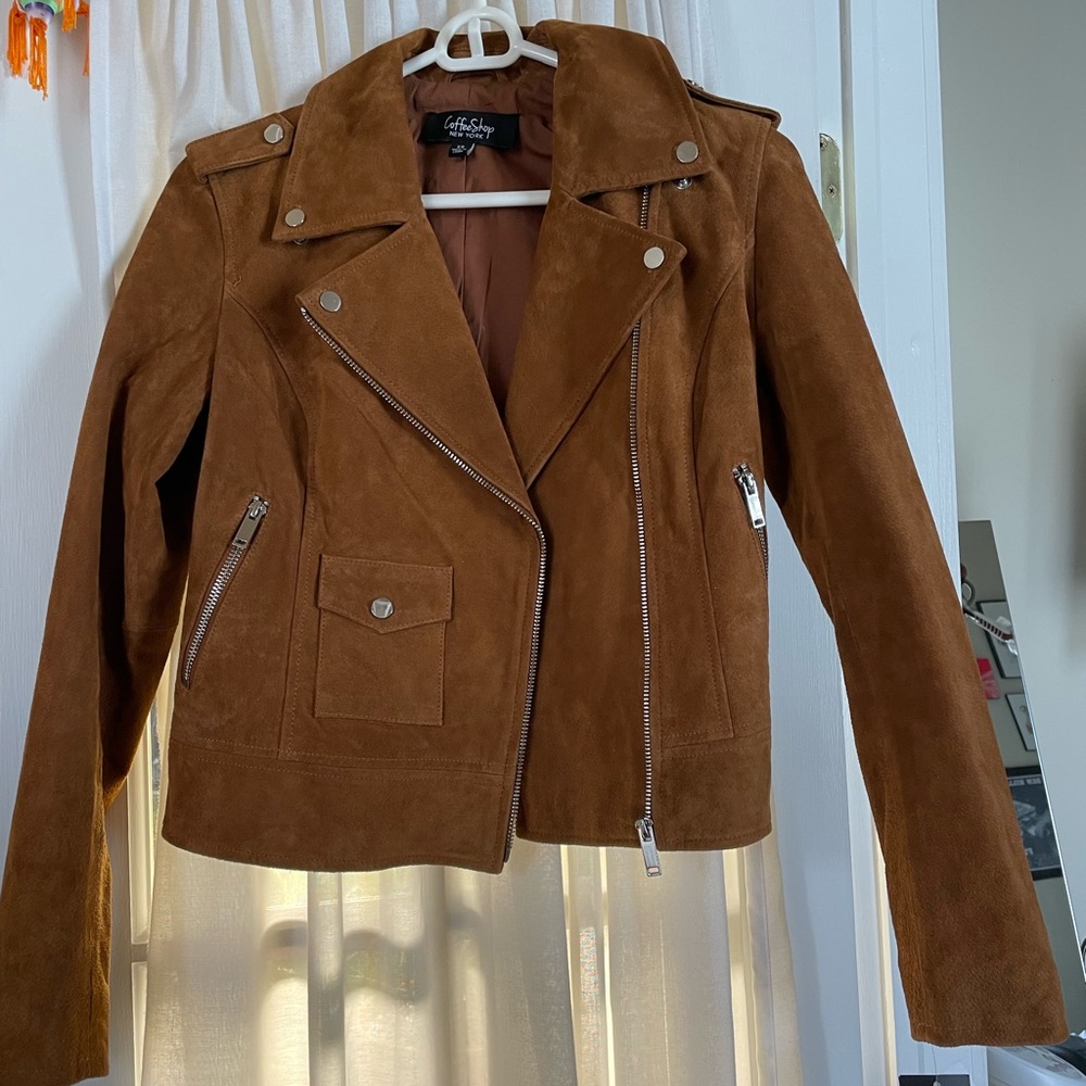 New with tags brown suede jacket